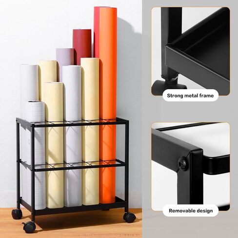Blueprint Storage Rack Cart - 20 Slots Metal Blueprint Holder with Double-Layer Grids Ensures Secure, Non-Slip Storage, Organizing Posters, Architectural Plans, and Artwork Stably. (20 Slots) in Saudi Arabia