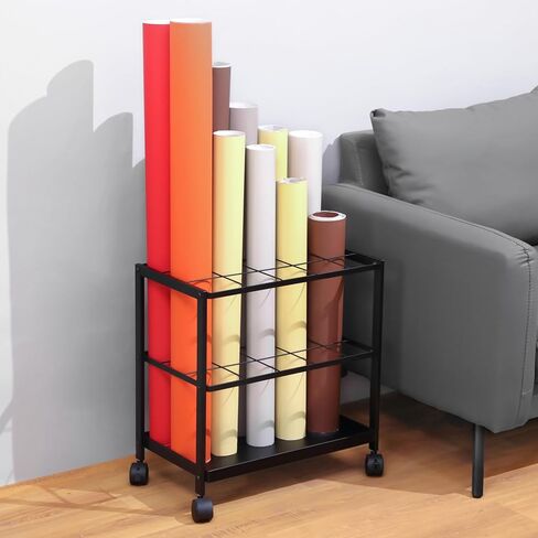 Blueprint Storage Rack Cart - 20 Slots Metal Blueprint Holder with Double-Layer Grids Ensures Secure, Non-Slip Storage, Organizing Posters, Architectural Plans, and Artwork Stably. (20 Slots) in Saudi Arabia