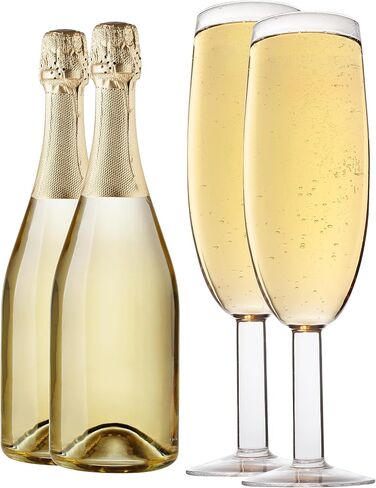 SCS Direct Experize XL Champagne Flute Glass - 25 أونصة - يحمل زجاجة كاملة من الشمبانيا أو النبيذ أو الكوكتيلات جامبو - الأواني الزجاجية العملاقة الممتعة للحفلات والبكالوريوس وأعياد الميلاد الحادية والعشرون - فكرة الزفاف in Kuwait