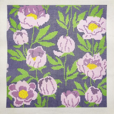 Howie's Needlepoint Needlepoint Kits for Adults, Pillow Front Cross Stitch Kit with Embroidery Pattern on Canvas, Yarn, 2 Needles and Instruction, 16 x 16inch(Pink Tulips) in Kuwait