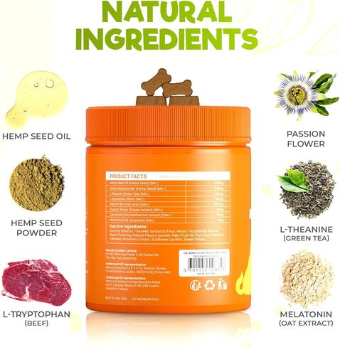 Zeno Hemp مهدئ المضغ للقلق القلق 150 PCS - قلق القلق الكلب - الميلاتونين للكلاب - مضغ تهدئة الكلاب - للضغط والسفر أو الفحص أو النباح أو الاستمالة - علاج الكلاب - دجاج in Kuwait