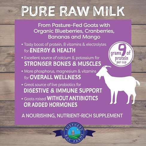 Freeze Dried Raw Goats Milk with Probiotics for Dogs & Cats (Classic), High Protein, Digestible Goat Milk Powder for Sensitive Stomachs, Raw Nutrition, Food Toppers - Makes 16 FL OZ in Kuwait