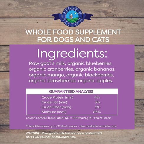 Freeze Dried Raw Goats Milk with Probiotics for Dogs & Cats (Classic), High Protein, Digestible Goat Milk Powder for Sensitive Stomachs, Raw Nutrition, Food Toppers - Makes 16 FL OZ in Kuwait