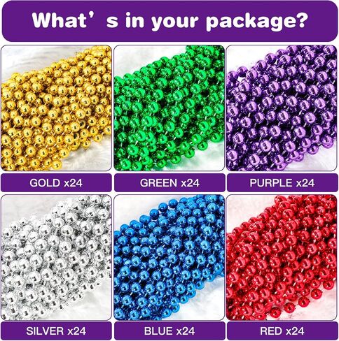 Rukie 144Pcs St. Patricks Day Beads Bulk, 72pcs 33" Green Carnival Beaded Necklaces with 72pcs Tattoo Stickers For St. Patrick's Day Accessories, St. Patricks Parades, Night Club Dress-up Events Party Costume in Kuwait