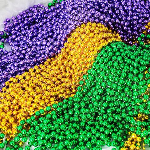 Rukie 144Pcs St. Patricks Day Beads Bulk, 72pcs 33" Green Carnival Beaded Necklaces with 72pcs Tattoo Stickers For St. Patrick's Day Accessories, St. Patricks Parades, Night Club Dress-up Events Party Costume in Kuwait