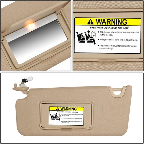 DNA Motoring ZTL-Y-0249 Driver Left Side Sun Visor W/Mirror Compatible with 2012-2015 Civic,Clear Gray in Saudi Arabia