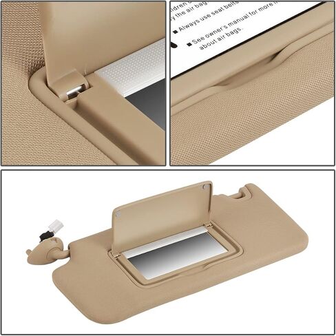 DNA Motoring ZTL-Y-0249 Driver Left Side Sun Visor W/Mirror Compatible with 2012-2015 Civic,Clear Gray in Saudi Arabia