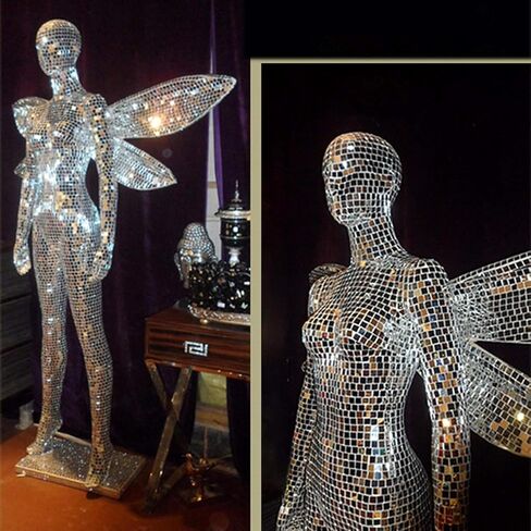 حمراء الفسيفساء المرآة الزجاجية الحمراء ، 2400pcs 5 × 5 مم من البلاط المرآة DIY ، قبعة رعاة البقر ، المزهرية ، الزجاجة ، الديكور الداخلي (أحمر ، 2400 ٪) in Kuwait