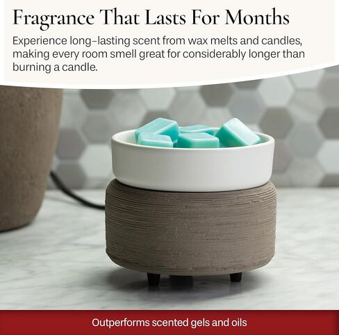 Candle Warmers ETC 2-in-1 Candle and Fragrance Warmer for Warming Scented Candles or Wax Melts and Tarts with to Freshen Room, Cream and Gold Lattice in Kuwait