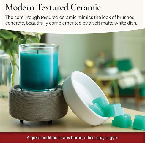 Candle Warmers ETC 2-in-1 Candle and Fragrance Warmer for Warming Scented Candles or Wax Melts and Tarts with to Freshen Room, Cream and Gold Lattice in Kuwait