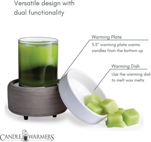 Candle Warmers ETC 2-in-1 Candle and Fragrance Warmer for Warming Scented Candles or Wax Melts and Tarts with to Freshen Room, Cream and Gold Lattice in Kuwait