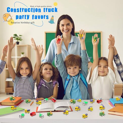 20 Pack Mini Pull Back Cars Small Construction Vehicles Fire Truck Pullback Vehicle Toy Cars Kids Boys Girls Birthday Gift Party Favors in Kuwait