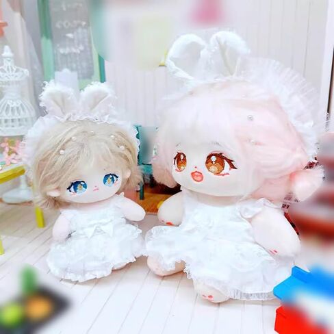 Niannyyhouse 10cm-15cm 20cm دمية أفخم ملابس ملابس أبيض للغطاء اللباس فستان زفاف فستان دمية (10 سم-15 سم) in Kuwait