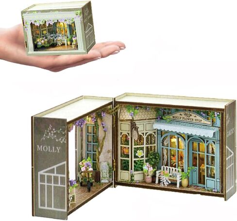 Mini 3D Wooden Doll House Craft Model with LED,DIY Miniature and Furniture Dollhouse Kit,Creative Room Idea for Valentine's Day Birthday Gift (Forest Wonderland) in Kuwait