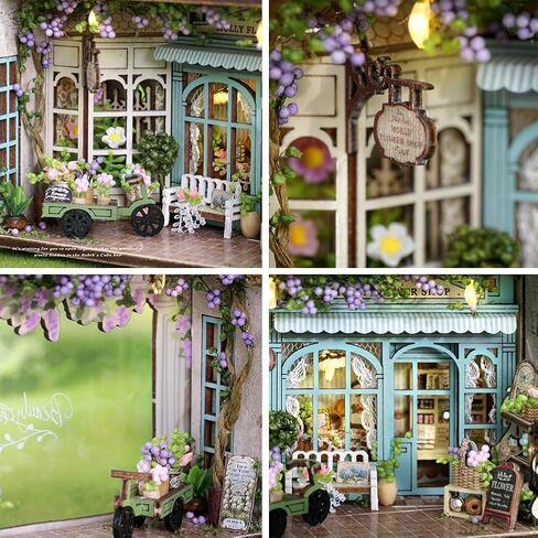 Mini 3D Wooden Doll House Craft Model with LED,DIY Miniature and Furniture Dollhouse Kit,Creative Room Idea for Valentine's Day Birthday Gift (Forest Wonderland) in Kuwait