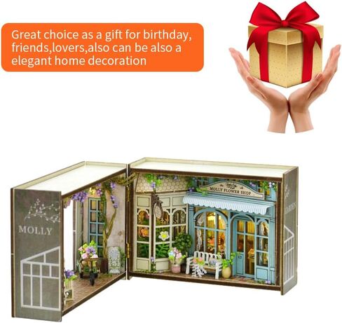 Mini 3D Wooden Doll House Craft Model with LED,DIY Miniature and Furniture Dollhouse Kit,Creative Room Idea for Valentine's Day Birthday Gift (Forest Wonderland) in Kuwait
