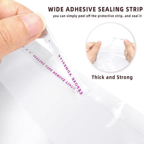 Clear Resealable Cellophane Plastic Bags Self Adhesive for Packaging Shirts, Clothing and Products,50 Pcs 10x14 Inches Self Sealing Cellophane Bags in Kuwait