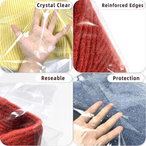 Clear Resealable Cellophane Plastic Bags Self Adhesive for Packaging Shirts, Clothing and Products,50 Pcs 10x14 Inches Self Sealing Cellophane Bags in Kuwait