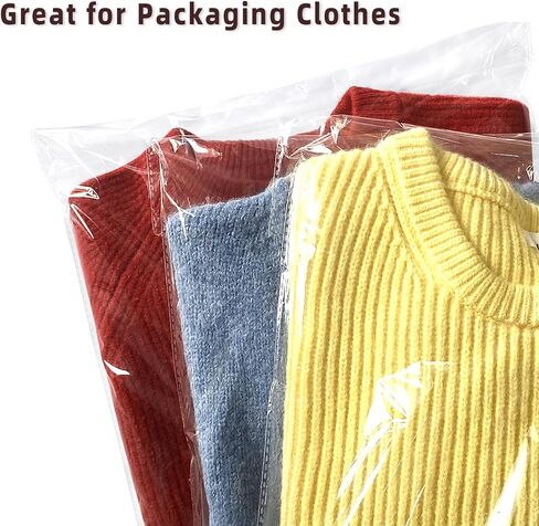 Clear Resealable Cellophane Plastic Bags Self Adhesive for Packaging Shirts, Clothing and Products,50 Pcs 10x14 Inches Self Sealing Cellophane Bags in Kuwait