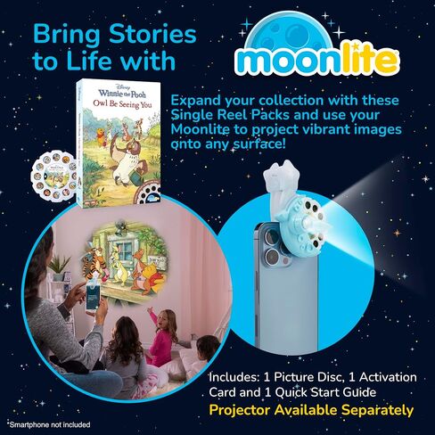 Moonlite Storybook Reels for Flashlight Projector ، أطفال الأطفال | ديزني ويني ذا بوه: Hide and Pooh Seek | قصة حزمة بكرة واحدة لمدة 12 شهرًا وما فوق in Kuwait