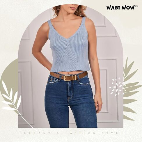 3 Pack Women's Belts for Jeans Pants Dresses Fashion Ladies Leather Waist Belt with Buckle Leather Belts in Kuwait