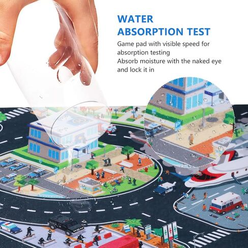 سجادة لعب سجادة الأطفال، سجادة سيارة للأطفال لعبة السيارات، سجادة لعب تعليمية لحركة المرور على الطرق في المدينة، سجادة لعب متعددة الألوان، سجادة لعب للأطفال قابلة للطي غير قابلة للانزلاق لغرفة اللعب والمنزل الداخلي والخارجي (27.55 × 31.49 بوصة) in Kuwait