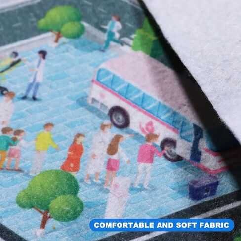 سجادة لعب سجادة الأطفال، سجادة سيارة للأطفال لعبة السيارات، سجادة لعب تعليمية لحركة المرور على الطرق في المدينة، سجادة لعب متعددة الألوان، سجادة لعب للأطفال قابلة للطي غير قابلة للانزلاق لغرفة اللعب والمنزل الداخلي والخارجي (27.55 × 31.49 بوصة) in Kuwait