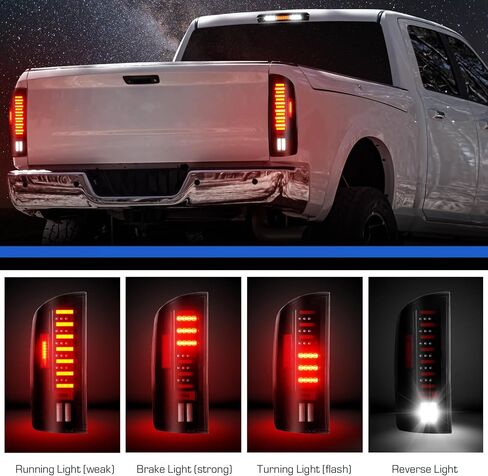 LED Tail Light + 3rd Brake Light Kit Fit for Dodge Ram 1500 2002-2006 / Fit for Dodge Ram 2500 3500 2003-2006 Rear Brake Cargo Lamp Taillight Assembly, Black Housing Smoke Lens in Saudi Arabia