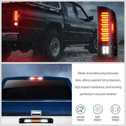 LED Tail Light + 3rd Brake Light Kit Fit for Dodge Ram 1500 2002-2006 / Fit for Dodge Ram 2500 3500 2003-2006 Rear Brake Cargo Lamp Taillight Assembly, Black Housing Smoke Lens in Saudi Arabia