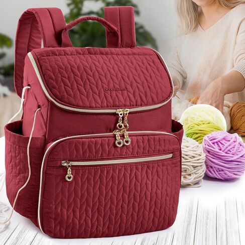 Knitting Bag Backpack, Large Crochet Backpack - Crochet Bag Organizer, Yarn Storage Organizer - Yarn Holder with 10 Pockets for Crochet Accessories, Knitting & Crochet Supplies, Crochet Gift in Kuwait