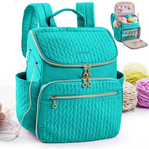 Knitting Bag Backpack, Large Crochet Backpack - Crochet Bag Organizer, Yarn Storage Organizer - Yarn Holder with 10 Pockets for Crochet Accessories, Knitting & Crochet Supplies, Crochet Gift in Kuwait