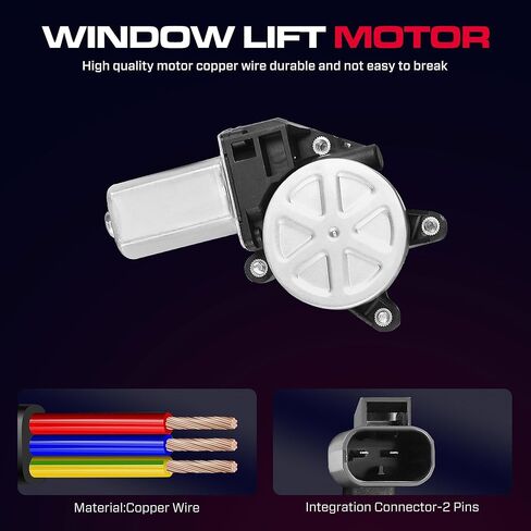 منظم نوافذ الطاقة لجانب السائق الأمامي مع محرك (2 دبابيس) مناسب لسيارة بويك ليسابر سيدان 2000-2005، 741-762 in Kuwait