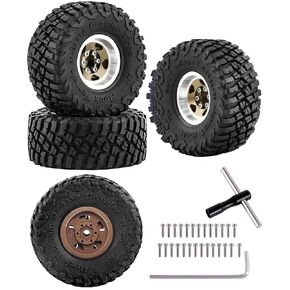عجلات الألومنيوم 1.0 بوصة Beadlock RC لـ 1/18 1/24 TRX4M ، SCX24 ، FCX24 RC Crawler ، RC Truck Tyres ، 4pcs Silver