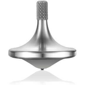 Premium Precious Titanium Spinning Top, Spin Long Time Exceed 10 Minutes, Perfect Balance, Well Made Metal Kinetic Desk Fidget Toy, Wear-Resistant Drop-Resistant Does not Rust (Silver)
