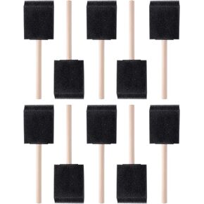 WAFJAMF 30 Pack Poly Foam Paint Brushes 2 Inch Sponge Painting Brushes Wood Handle Paint Sponges Set for Painting Cleaning