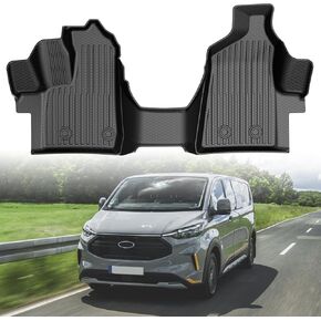 Mixsuper Floor Mats for Ford Transit with Vinyl Flooring 2020-2024, All Weather Floor Liners Durable 1st Row Black