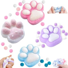 4 PCS Taba Squeeze Cat Paw Squeeze Toys ، Kawaii Cat Paw Squishy Kit ، Fufu Fufu Squishy Leaff Leaff Toys Sensory ، ألعاب التململ الهادئة للهدوء للبالغين ، الأطفال ، الأطفال ، الحفلات.