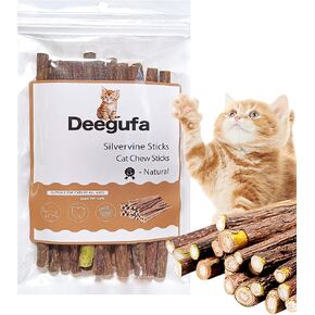 [ 35pcs Silvervine Sticks for Cats, Matatabi Cat Chew Sticks, Catnip Toys, Wooden Dental Sticks for Indoor Cats, Kitty, Kitten Teething Interactive Wand Toys
