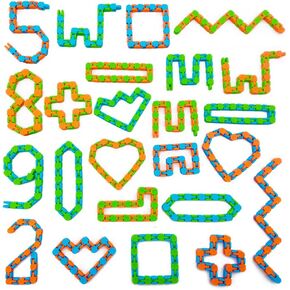 60 PCS Wacky Tracks Snap Click Toys for Party Favors, Snake Puzzles Fidget Bulk Toys for School Classroom Prize,Goodie Bag Stocking Stuffers, Birthday Christmas Valentine Gift for Kid Studen