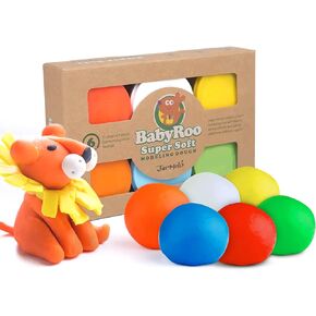 Modeling Clay for Kids - 12 Super Soft & 100% Natural Kids Modeling Clay Doughs Made from Wheat Flour - 100g Per Can of Reusable & Vibrant Kids Clay Modeling Kit for Ages 3+ by Marie’s Kids