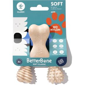 All-Natural, Nylon-Free Dog Chew Toys - Soft Density - Ideal for Light to Moderate Chewers - Non-Toxic, Promotes Dental Health, Splinter-Resistant, Sustainably Made