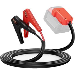 Jumper Cable Clamps with Adapter 5.6FT 8AWG for Milwaukee M18 18V Portable Battery Jumper Starter Automotive Booster Cables Power Tool Line for Car Jump Starting Using Tool