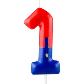 Red Blue 4th Birthday Candles Number 4 Candle Cake Topper,Hot Cartoon Game Characters Themed Happy 4th Birthday Cake Perfect Party Decorations for Boys Girls Kids Party Supplies