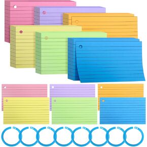 Tecmisse 300 PCS Index Cards 3 x 5 Inch, Colored Flash Cards, Blank Note Cards for Studying, To Do List and Offices Use (Colorful Unlined)