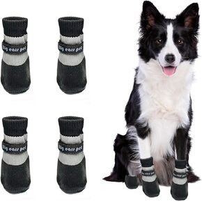 Anti Slip Dog Socks Boots, Dog Shoes for Paw Protection, Rain Snow Dog Booties Anti-Slip Dog Sock Paw Protector for Small Medium Dog Puppy (Red, 6 lb) in Kuwait