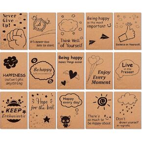 feela 15 Pack A6 Kraft Notebooks, 15 Designs Cute Mini Pocket Notebooks and Journals, Lined Motivation Small Journal Notebook Notepad Bulk for School Supplies Women Taking Memos, 4.1X5.8 in, 80 Pages in Kuwait