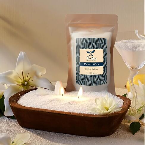 Pearl Sand Wax Scented Candle - Red, 16oz/454g, 15 Cotton Wicks, Eco-Friendly & Non-Toxic Refillable Sand Wax, Long-Lasting Fragrance, Ideal for DIY & Cozy Home Decor in Saudi Arabia