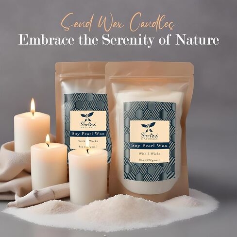Pearl Sand Wax Scented Candle - Red, 16oz/454g, 15 Cotton Wicks, Eco-Friendly & Non-Toxic Refillable Sand Wax, Long-Lasting Fragrance, Ideal for DIY & Cozy Home Decor in Saudi Arabia