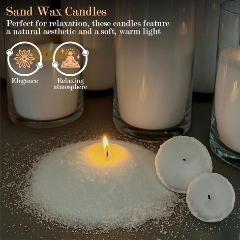 Pearl Sand Wax Scented Candle - Red, 16oz/454g, 15 Cotton Wicks, Eco-Friendly & Non-Toxic Refillable Sand Wax, Long-Lasting Fragrance, Ideal for DIY & Cozy Home Decor in Saudi Arabia