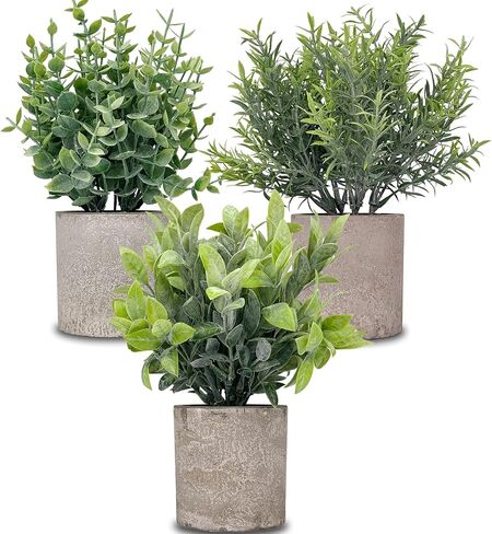 2 Pack Fake Plants 7" Small Potted Plants Artificial Plants Indoor Mini Greenery Plants for Indoor Decor Home Shelf Office Decor, Compact Black Round Pot in Saudi Arabia